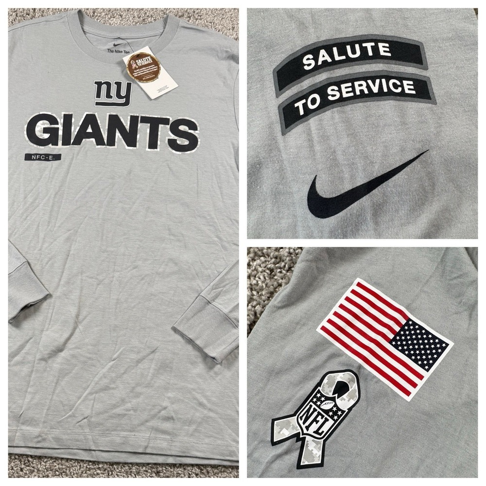 NEW‎ New York Giants Salute To Service Long Sleeve Nike Tee NFL Team Apparel Med